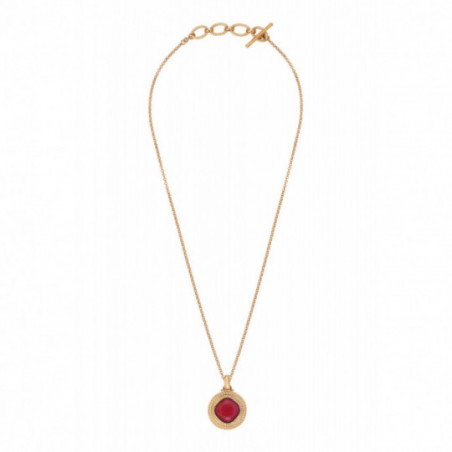 Glamorous faceted cabochon removable pendant | red87367