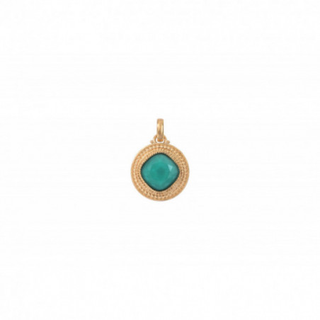 Bohemian faceted cabochon removable pendant | turquoise