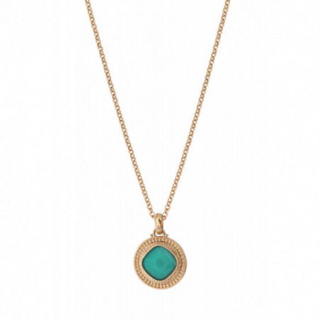 Bohemian faceted cabochon removable pendant | turquoise87374