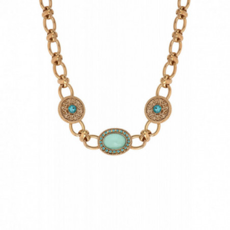 Baroque prestige crystal chain necklace | blue