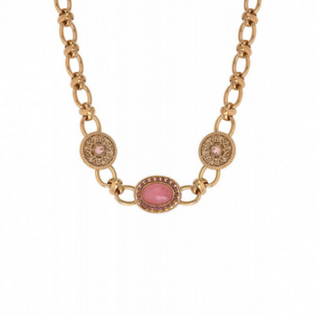 Glamorous prestige crystal chain necklace | pink