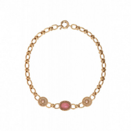 Glamorous prestige crystal chain necklace | pink87395