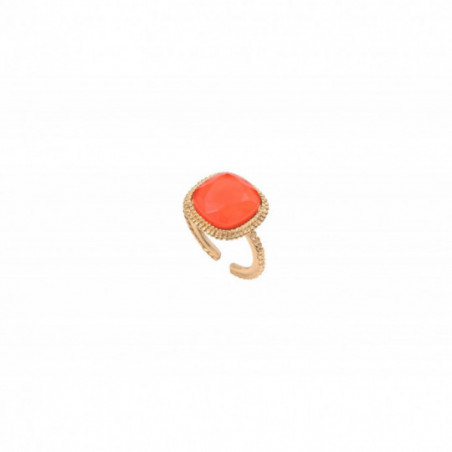 Pop faceted cabochon adjustable ring | coral
