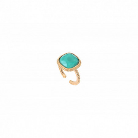 Bohemian faceted cabochon adjustable ring | turquoise