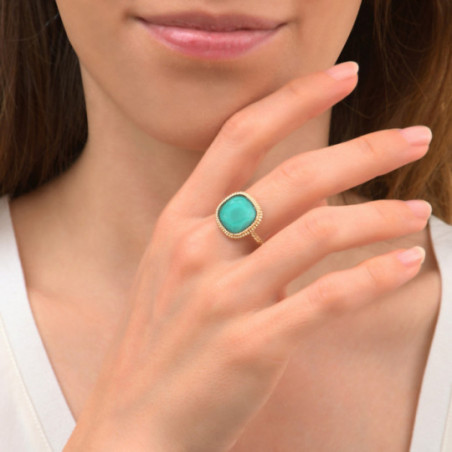Bohemian faceted cabochon adjustable ring | turquoise87402