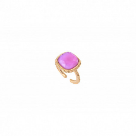 Romantic faceted cabochon adjustable ring - purple