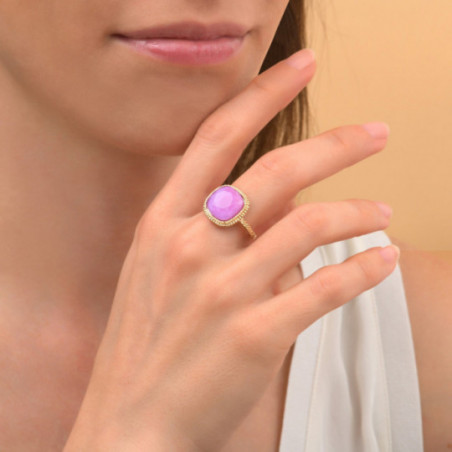 Romantic faceted cabochon adjustable ring | purple87404