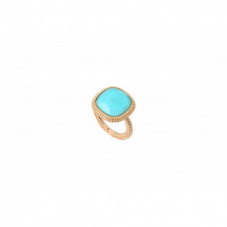 On-trend faceted cabochon adjustable ring - blue