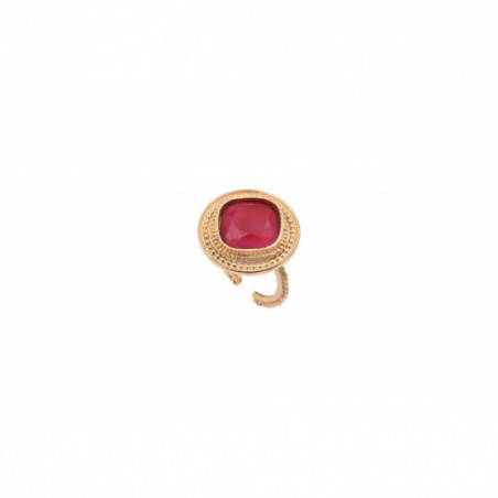 Feminine cabochon adjustable ring - red