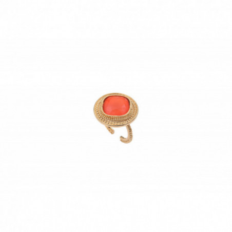 Sunny cabochon adjustable ring | coral