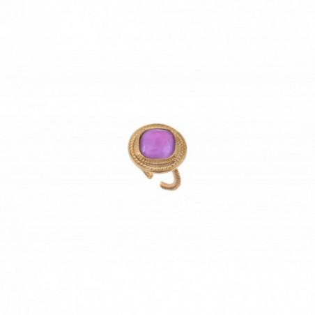 Bold cabochon adjustable ring | purple