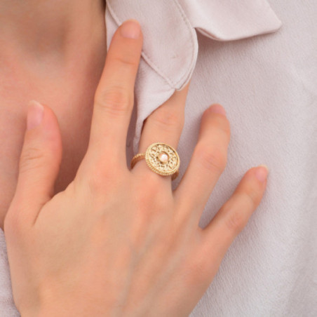Romantic prestige crystal adjustable ring - pink87422