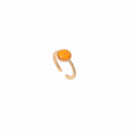 Radiant cabochon fine adjustable ring | orange