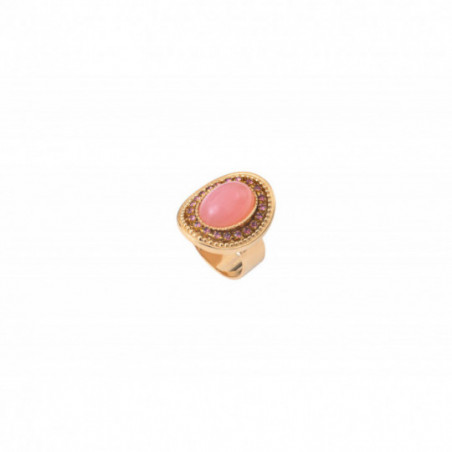 Sophisticated prestige crystal chunky adjustable ring - pink