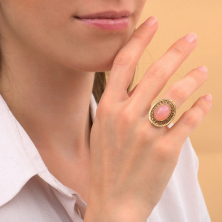 Sophisticated prestige crystal chunky adjustable ring - pink87434