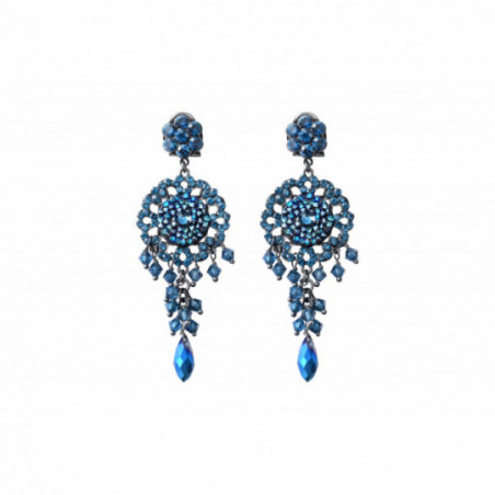 Boucles d'oreilles percées sophistiquées cristaux prestige - bleu