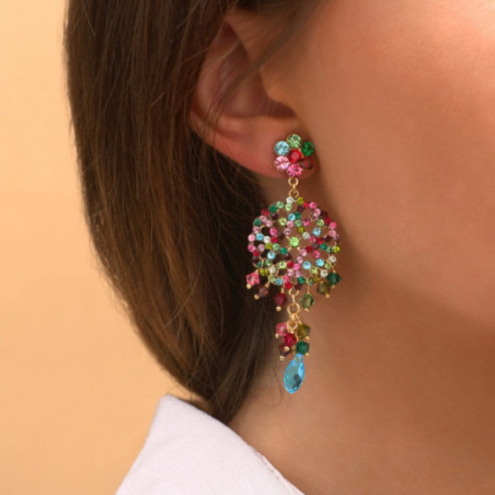 Boucles d'oreilles percées ethniques-chic cristaux prestige I multicolore87454