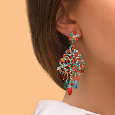 Summery prestige crystal butterfly fastening earrings | red87464