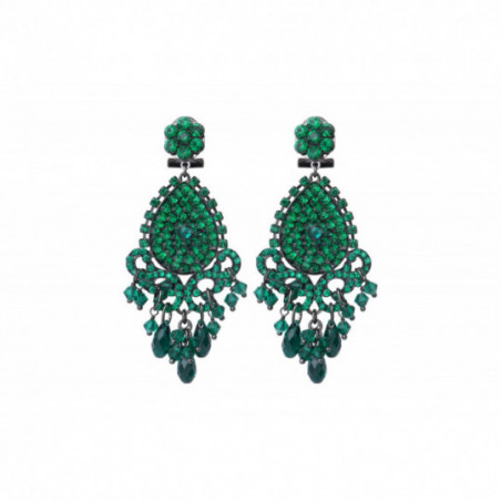 Modern prestige crystal butterfly fastening earrings | green