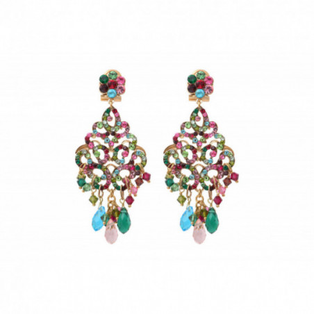 Festive prestige crystal butterfly fastening earrings | multicoloured