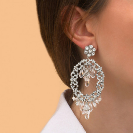 Sophisticated prestige crystal butterfly fastening earrings | silver87478