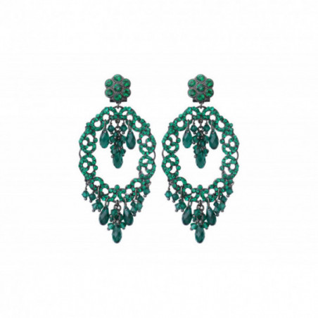 Feminine prestige crystal butterfly fastening earrings | green