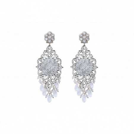 Poetic crystal butterfly fastening earrings - silver-plated
