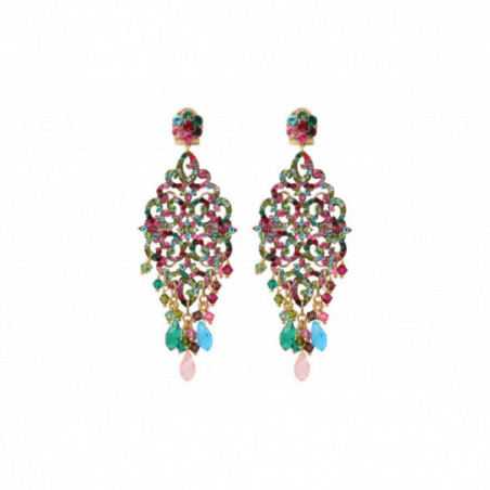 Enchanting crystal butterfly fastening earrings l multicoloured