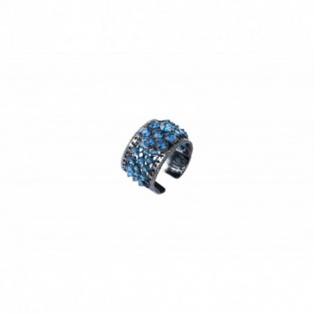 Glamorous prestige crystal adjustable ring | blue