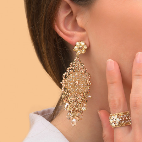 Baroque crystal clip-on earrings | gold-plated87528