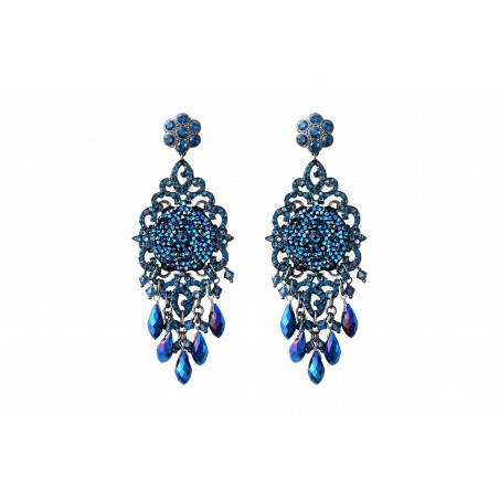 Precious crystal clip-on earrings - blue