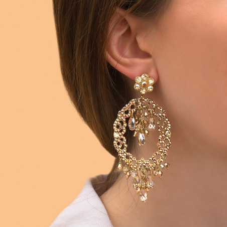 Timeless prestige crystal clip-on earrings | gold-plated87539