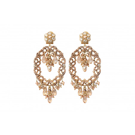 Timeless prestige crystal clip-on earrings - gold-plated