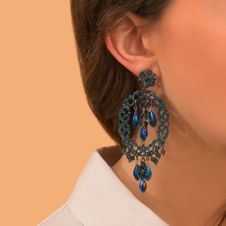 Sublime prestige crystal clip-on earrings - blue87549