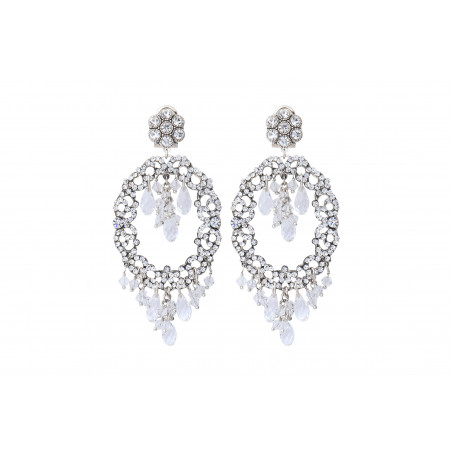 Sophisticated prestige crystal clip-on earrings - silver