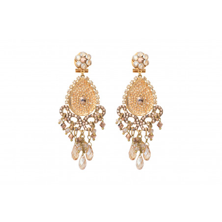 Precious prestige crystal butterfly fastening earrings | gold-plated