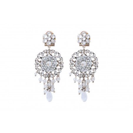 Refined prestige crystal clip-on earrings | silver