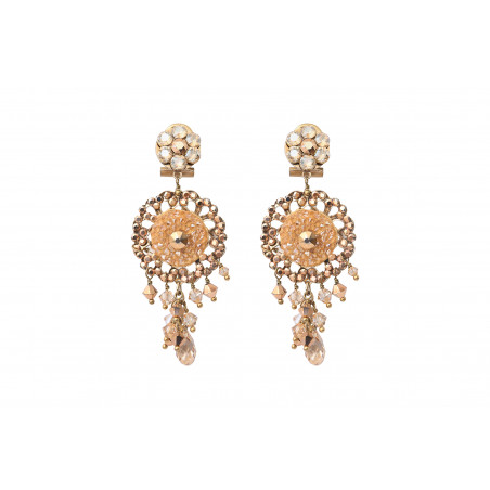 Glamorous prestige crystal clip-on earrings | gold-plated