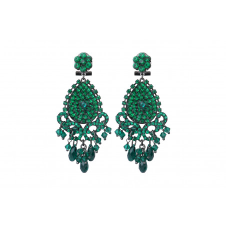 Modern prestige crystal clip-on earrings | green