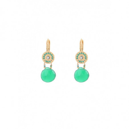 Sophisticated haematite and onyx sleeper earrings | green