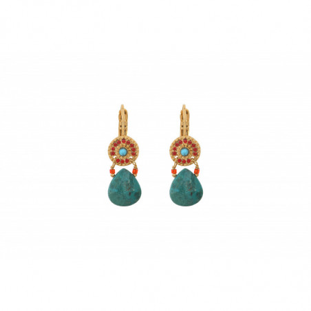 Ethnic blue sleeper earrings|turquoise