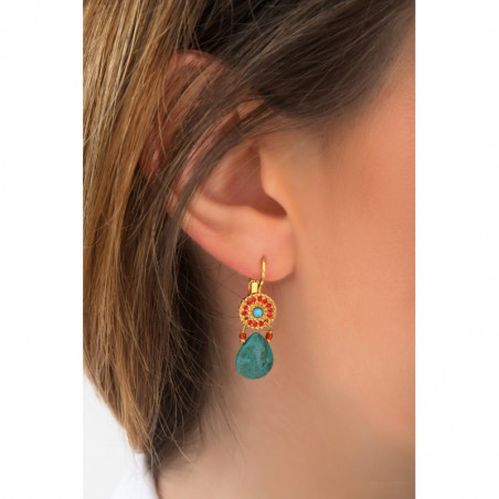 Ethnic blue sleeper earrings|turquoise88373