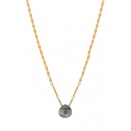 Timeless labradorite pendant necklace | grey