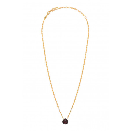 Sophisticated garnet white mother- of-pearl pendant necklace| red88383