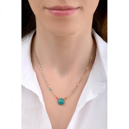Ethnic turquoise pendant necklace I blue88385