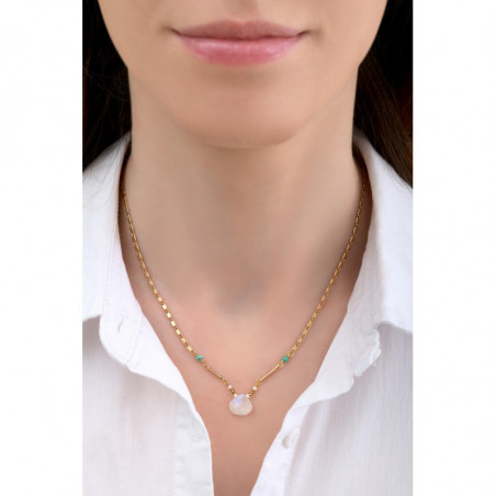 Minimalist moonstone pendant necklace | white88388