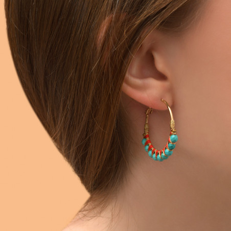 On-trend turquoise hoop earrings - blue88409