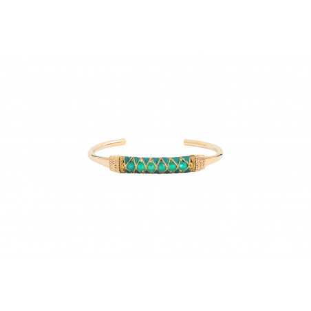 Bracelet jonc ajustable sophistiqué agate I vert