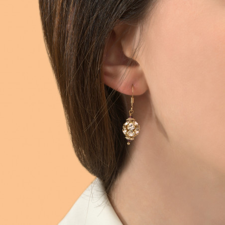 Refined prestige crystal sleeper earrings | gold88531