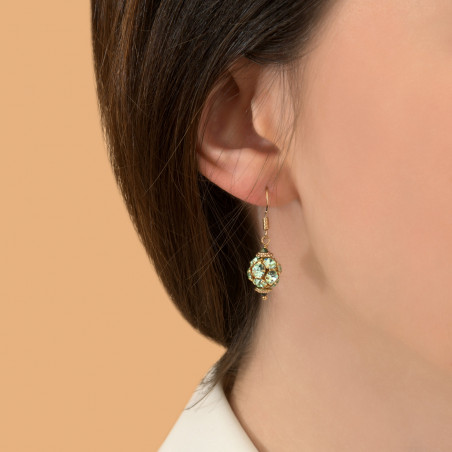 Romantic Prestige crystal sleeper earrings | green88611